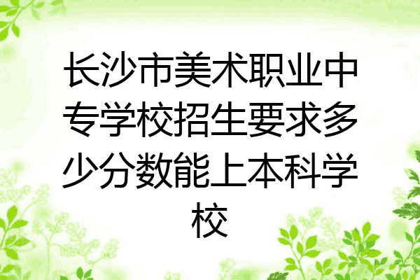 长沙市美术职业中专学校招生要求多少分数能上本科学校