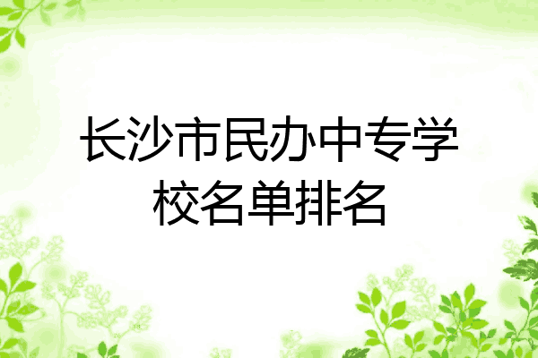 长沙市民办中专学校名单排名