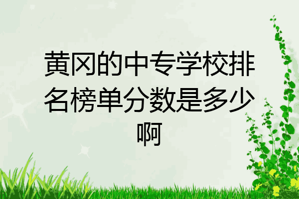 黄冈的中专学校排名榜单分数是多少啊