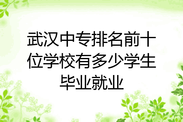 武汉中专排名前十位学校有多少学生毕业就业