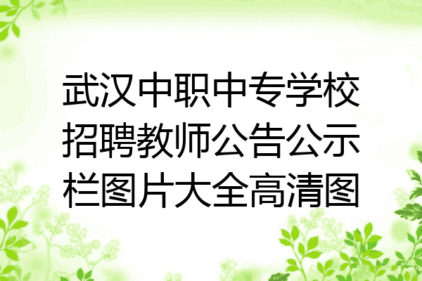 武汉中职中专学校招聘教师公告公示栏图片大全高清图