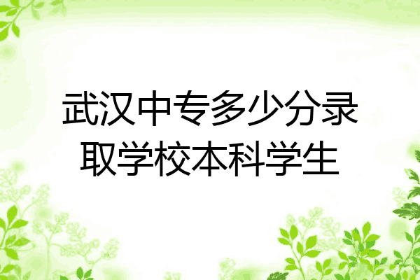 武汉中专多少分录取学校本科学生