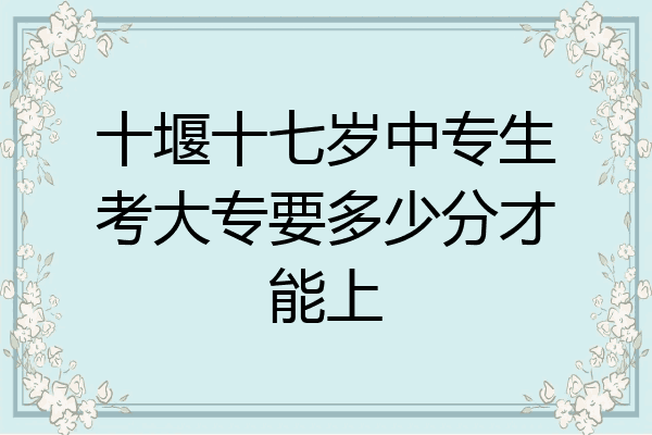 十堰十七岁中专生考大专要多少分才能上