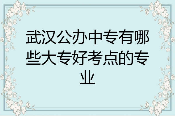 武汉公办中专有哪些大专好考点的专业
