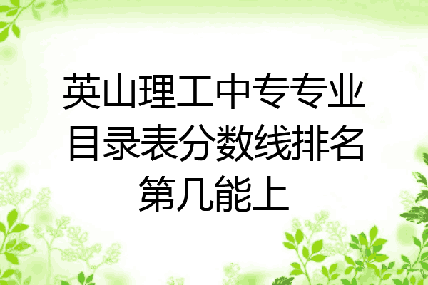 英山理工中专专业目录表分数线排名第几能上