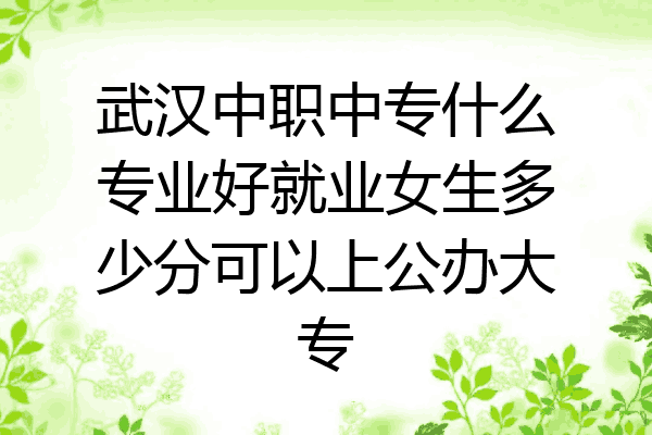 武汉中职中专什么专业好就业女生多少分可以上公办大专