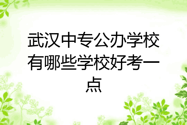 武汉中专公办学校有哪些学校好考一点