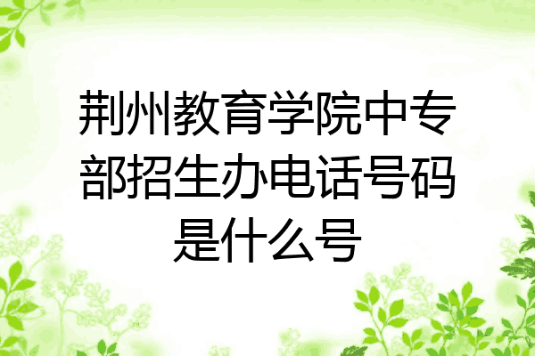 荆州教育学院中专部招生办电话号码是什么号