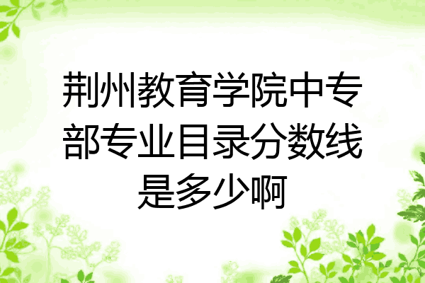 荆州教育学院中专部专业目录分数线是多少啊