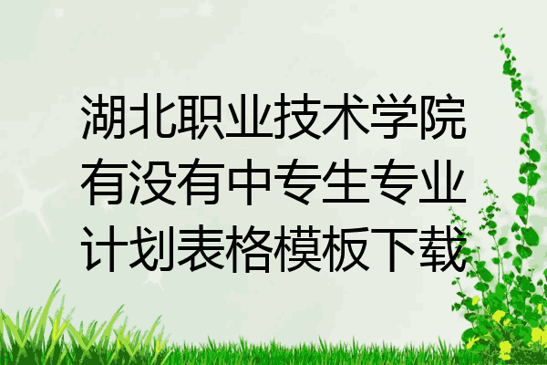 湖北职业技术学院有没有中专生专业计划表格模板下载