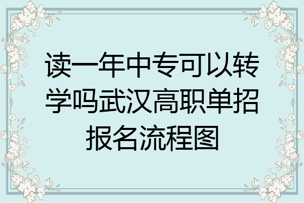 读一年中专可以转学吗武汉高职单招报名流程图