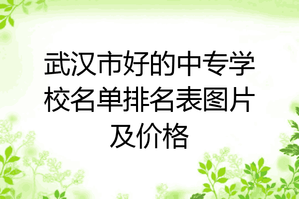 武汉市好的中专学校名单排名表图片及价格