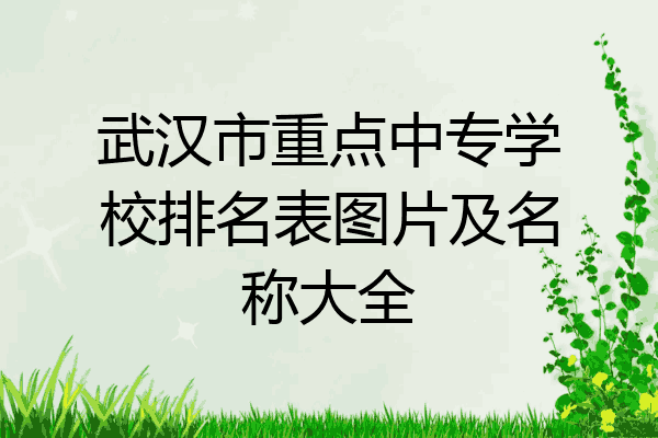 武汉市重点中专学校排名表图片及名称大全