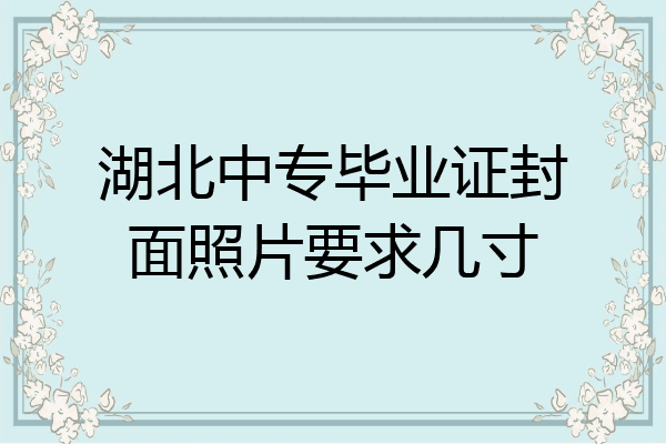 湖北中专毕业证封面照片要求几寸