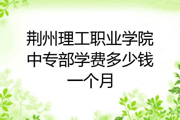 荆州理工职业学院中专部学费多少钱一个月