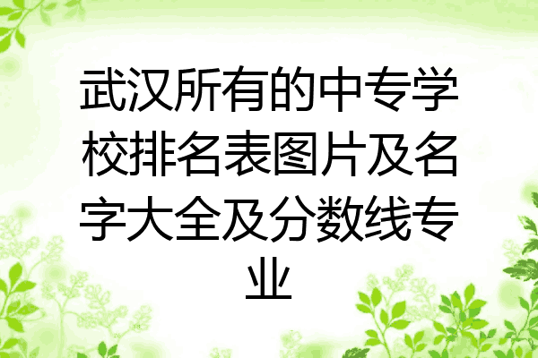 武汉所有的中专学校排名表图片及名字大全及分数线专业