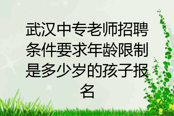 武汉中专老师招聘条件要求年龄限制是多少岁的孩子报名