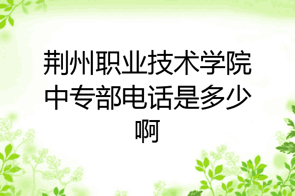 荆州职业技术学院中专部电话是多少啊
