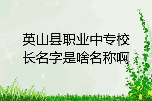 英山县职业中专校长名字是啥名称啊