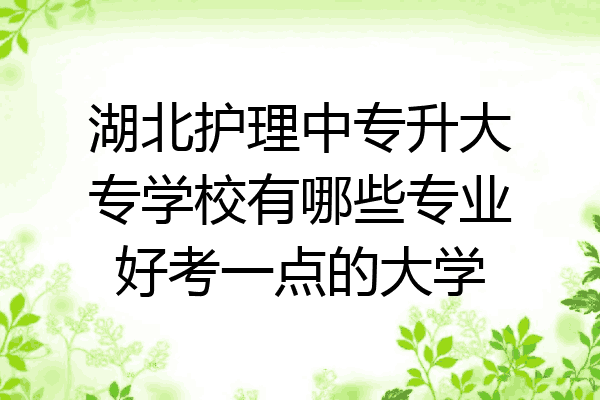 湖北护理中专升大专学校有哪些专业好考一点的大学