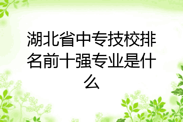 湖北省中专技校排名前十强专业是什么