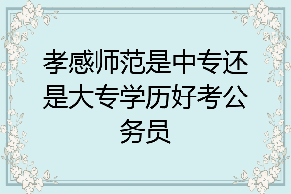 孝感师范是中专还是大专学历好考公务员