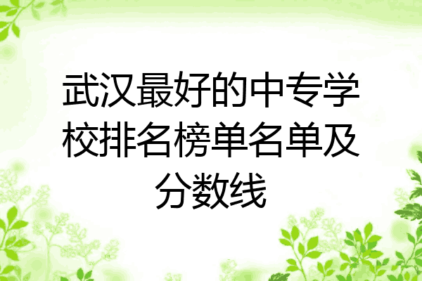 武汉最好的中专学校排名榜单名单及分数线