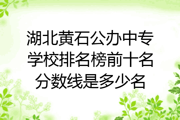 湖北黄石公办中专学校排名榜前十名分数线是多少名