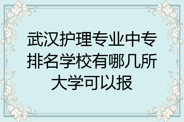 武汉护理专业中专排名学校有哪几所大学可以报