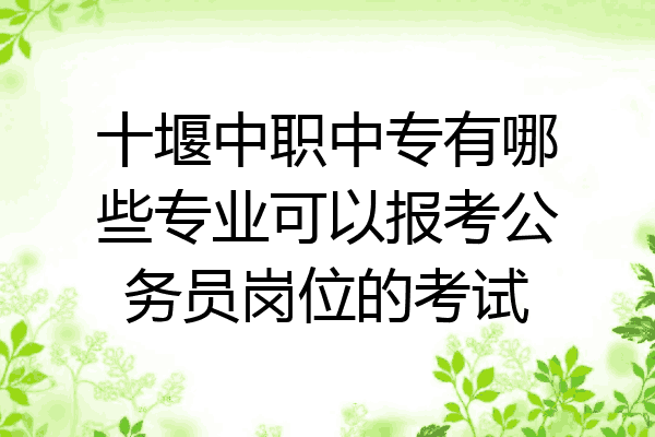 十堰中职中专有哪些专业可以报考公务员岗位的考试