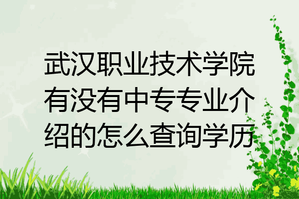 武汉职业技术学院有没有中专专业介绍的怎么查询学历