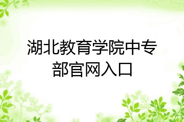 湖北教育学院中专部官网入口