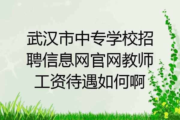 武汉市中专学校招聘信息网官网教师工资待遇如何啊