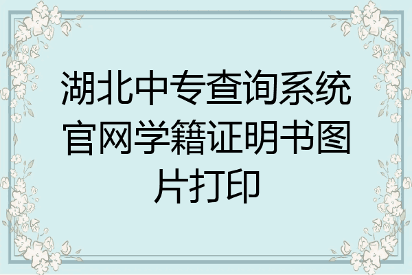 湖北中专查询系统官网学籍证明书图片打印