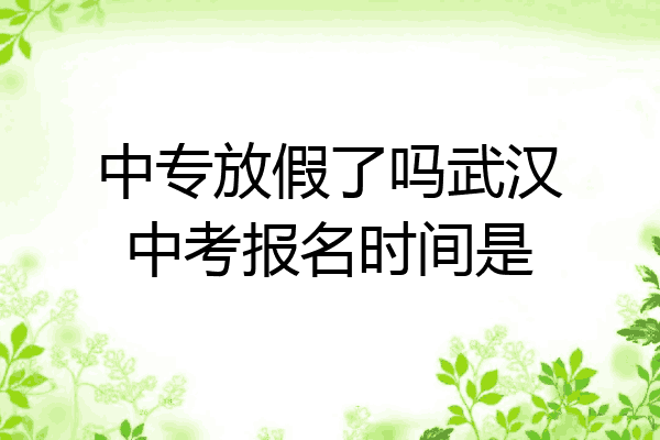 中专放假了吗武汉中考报名时间是