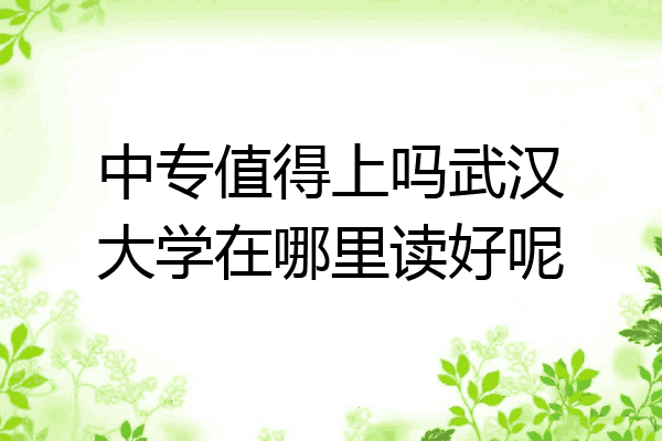 中专值得上吗武汉大学在哪里读好呢