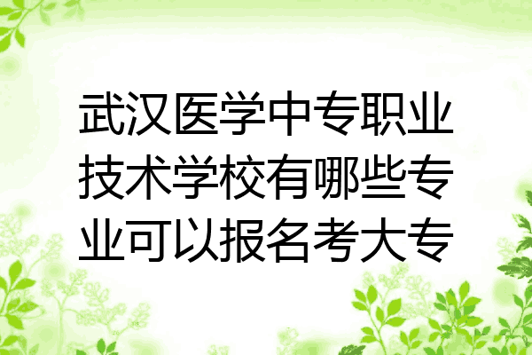 武汉医学中专职业技术学校有哪些专业可以报名考大专