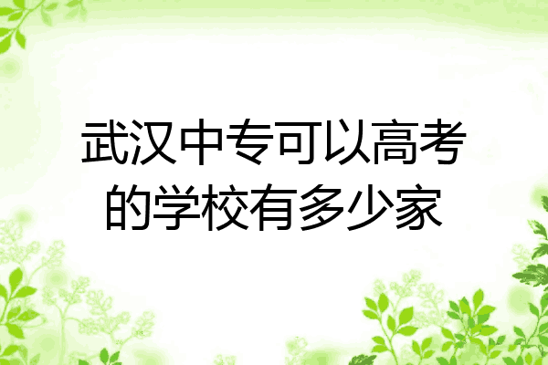 武汉中专可以高考的学校有多少家