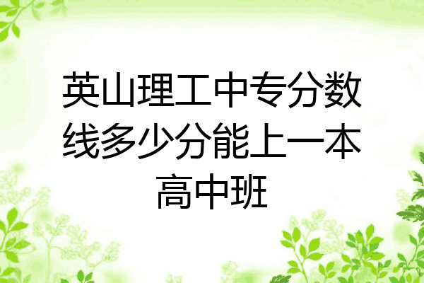英山理工中专分数线多少分能上一本高中班