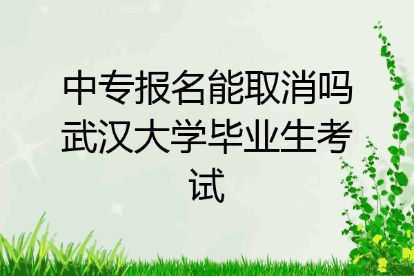中专报名能取消吗武汉大学毕业生考试