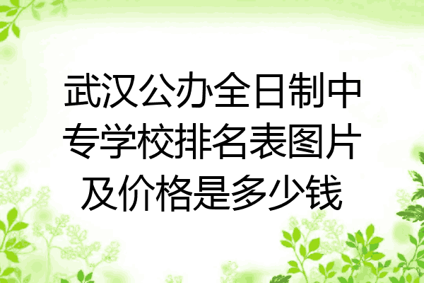 武汉公办全日制中专学校排名表图片及价格是多少钱