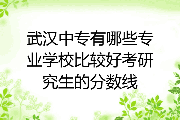 武汉中专有哪些专业学校比较好考研究生的分数线