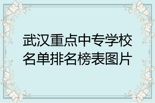 武汉重点中专学校名单排名榜表图片