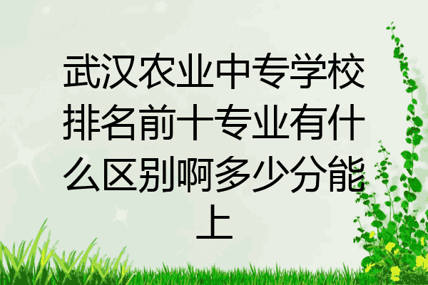 武汉农业中专学校排名前十专业有什么区别啊多少分能上