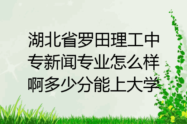 湖北省罗田理工中专新闻专业怎么样啊多少分能上大学