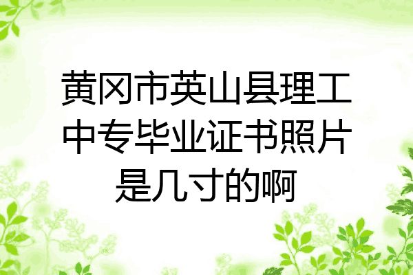 黄冈市英山县理工中专毕业证书照片是几寸的啊