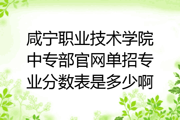咸宁职业技术学院中专部官网单招专业分数表是多少啊
