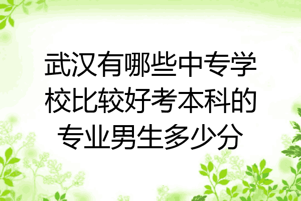 武汉有哪些中专学校比较好考本科的专业男生多少分