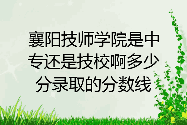 襄阳技师学院是中专还是技校啊多少分录取的分数线