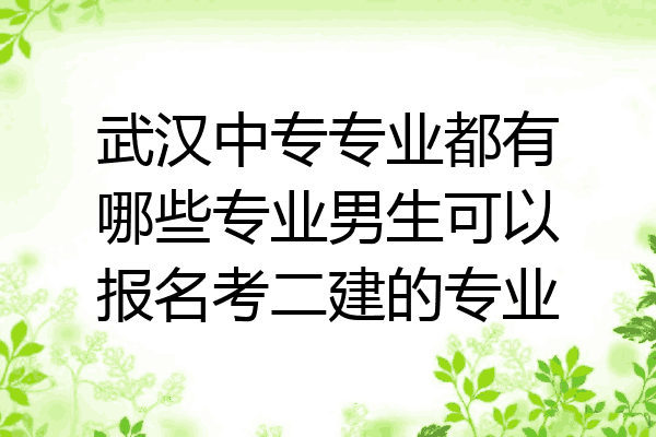 武汉中专专业都有哪些专业男生可以报名考二建的专业